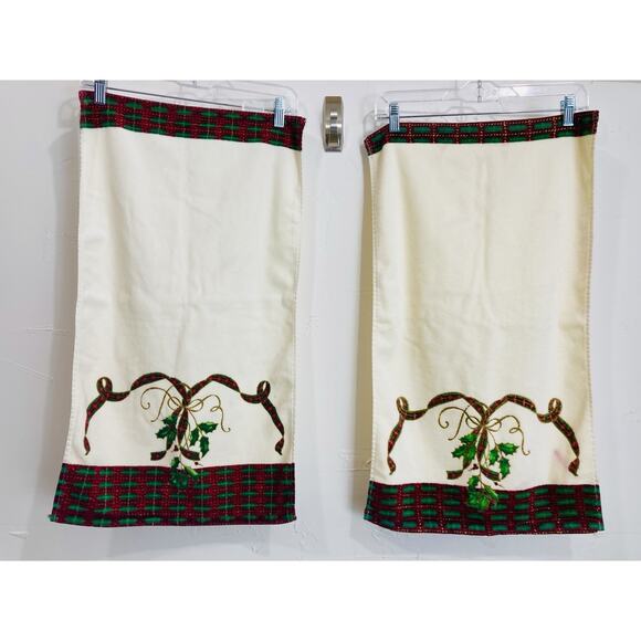 Lenox Christmas Holiday Nouveau Collection Set Bath Towel Hand Towels Face Cloth - Picture 7 of 16